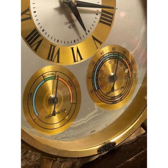 Vintage tabletop quartz bulova x dupont weather clock- damage - Picture 10 of 11